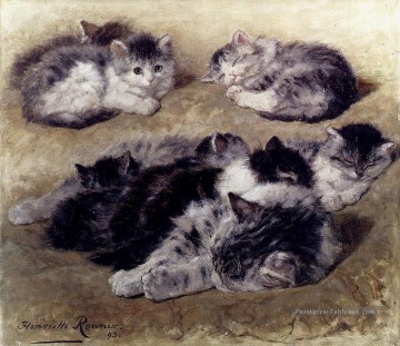  Henri Tableaux - Une étude des chats Chat Henriette Ronner Knip